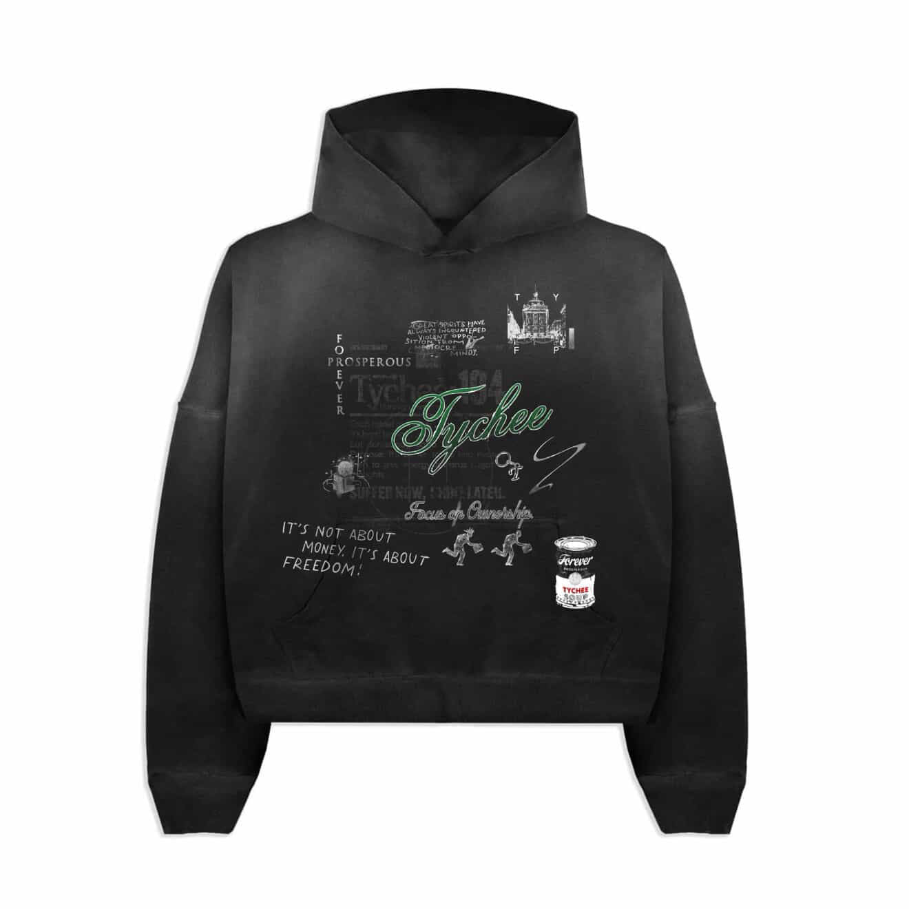 Tychee focus on ownership hoodie (faded black)